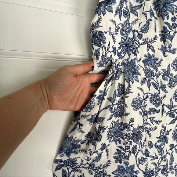 LOFT Trellis Garden Floral Sleeveless Wide Leg Jumpsuit size 0 - Picture 5 of 17